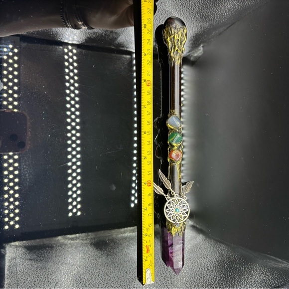 Natural Fluorite Quartz Crystal obelisk ball Magic scepter Reiki healing - Picture 9 of 9